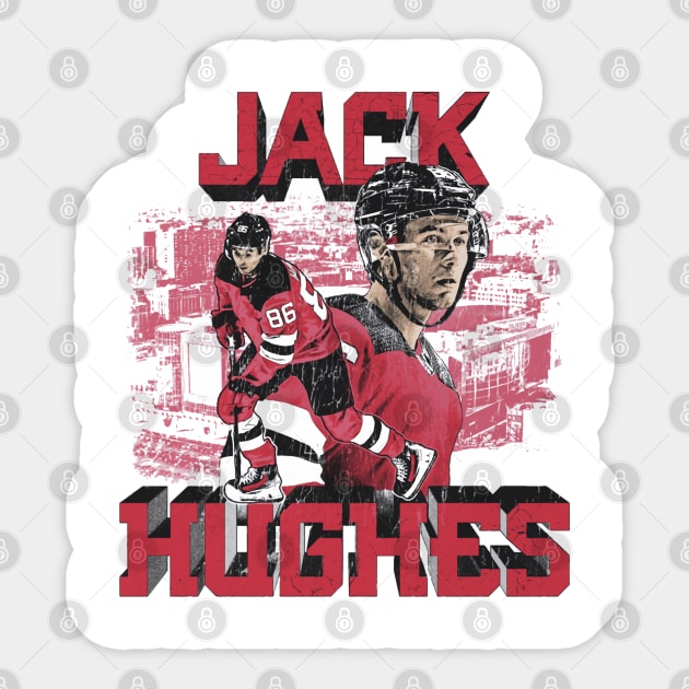 Jack Hughes New Jersey Block Sticker by ClarityMacaws